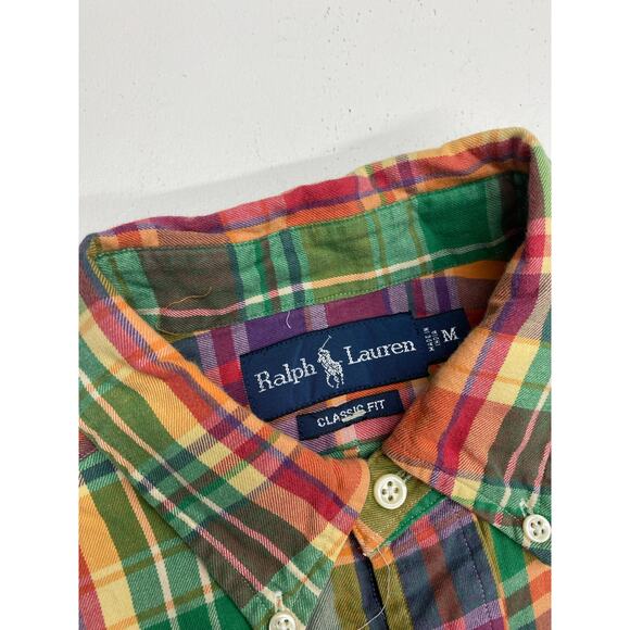 VTG Polo Ralph Lauren Madras India cotton plaid button up shirt, M - Picture 4 of 4